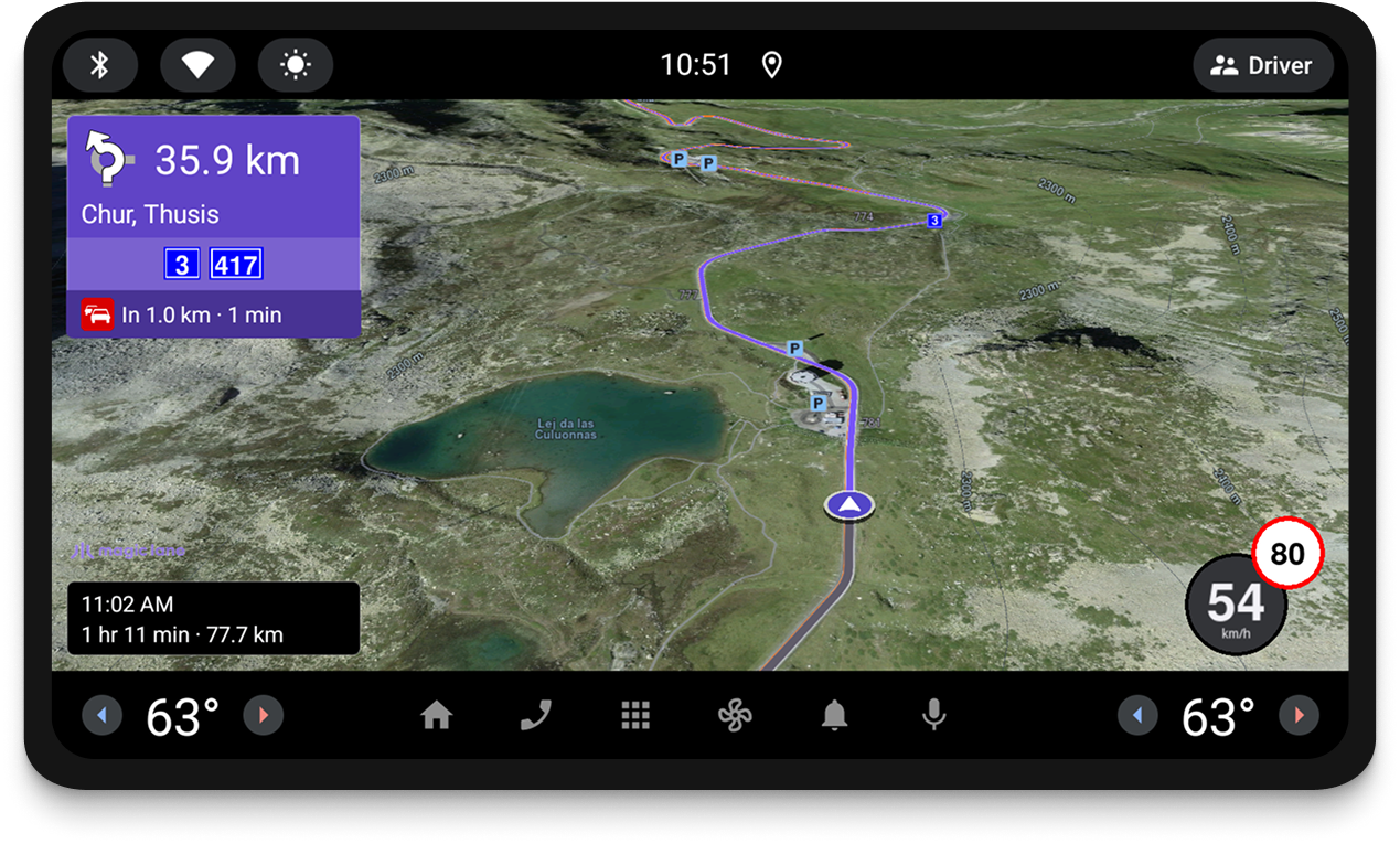 Magic Earth on a car head unit
