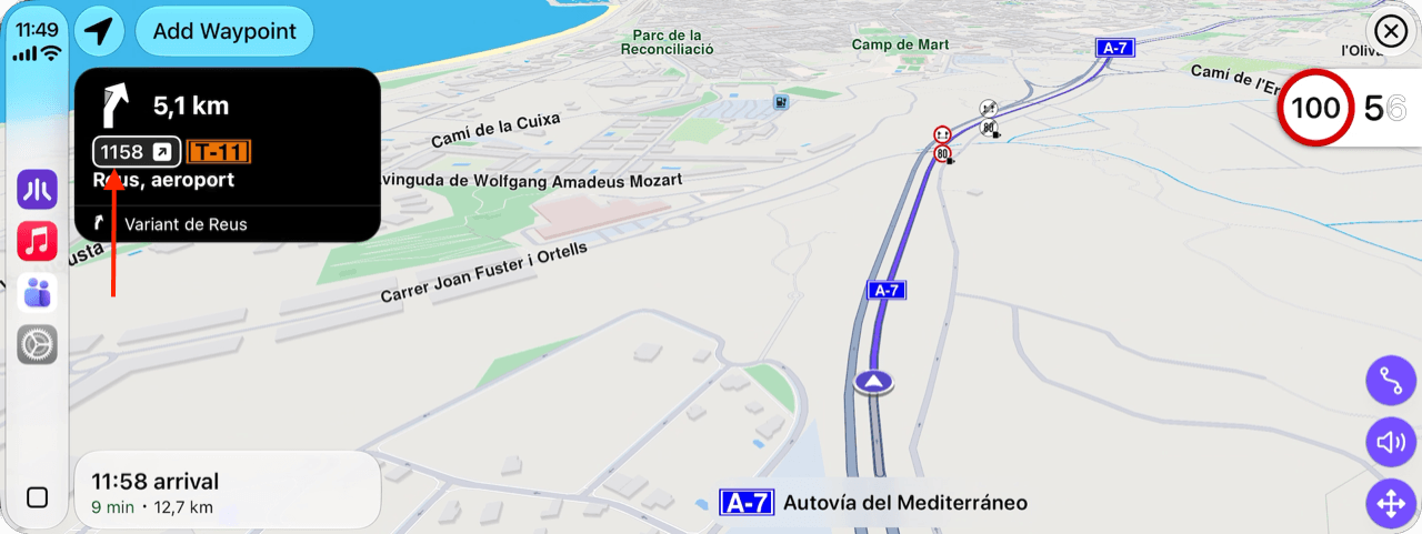 Highways exit guidance